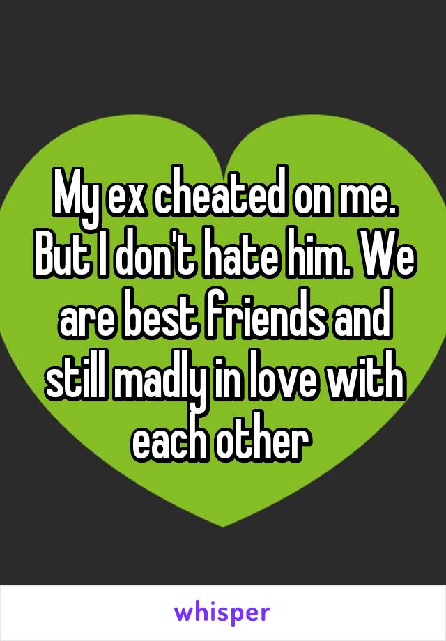 My ex cheated on me. But I don't hate him. We are best friends and still madly in love with each other 