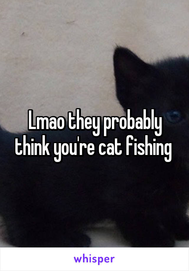 Lmao they probably think you're cat fishing 