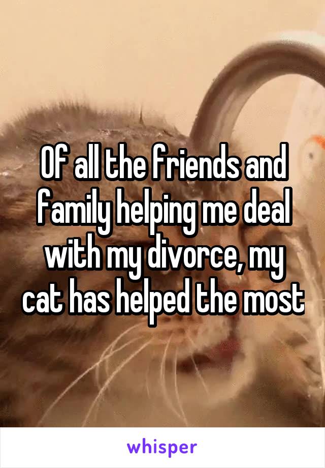 Of all the friends and family helping me deal with my divorce, my cat has helped the most