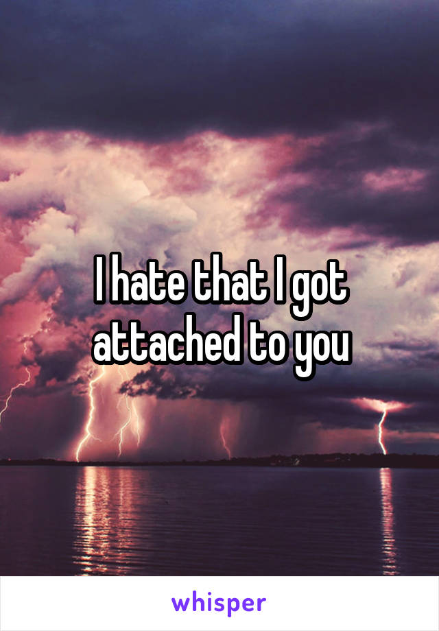 I hate that I got attached to you