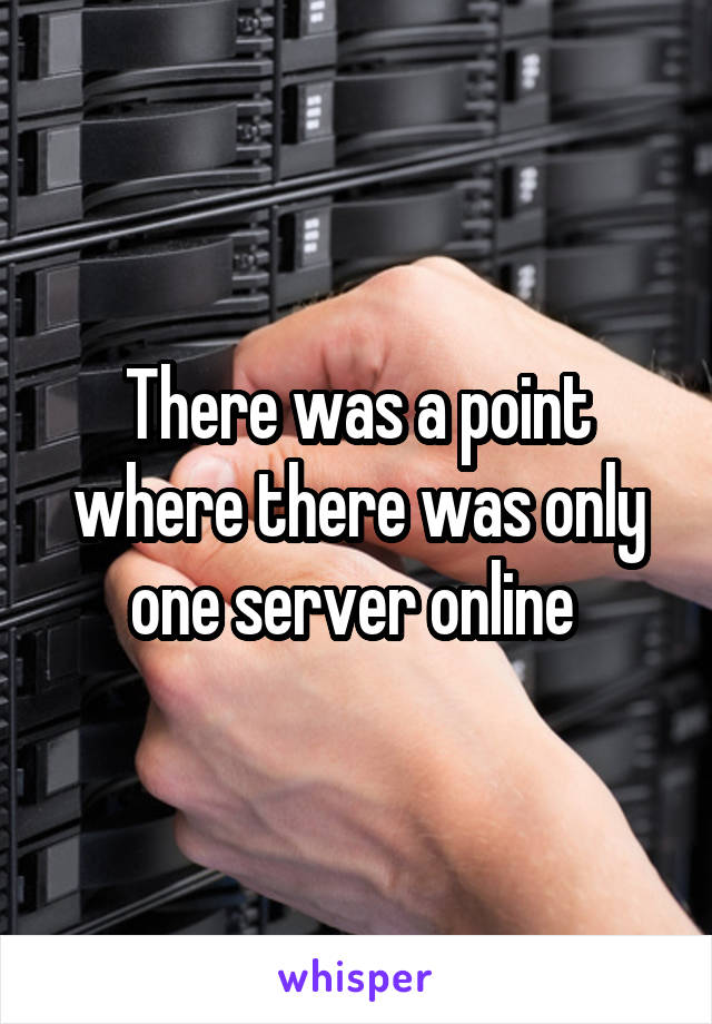 There was a point where there was only one server online 