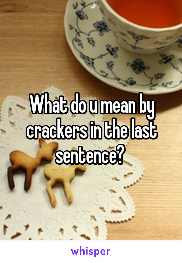 What do u mean by crackers in the last sentence? 