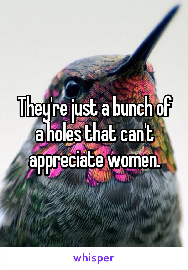 They're just a bunch of a holes that can't appreciate women.