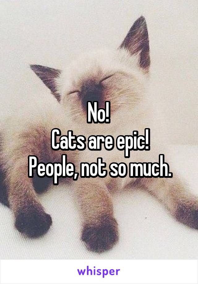 No! 
Cats are epic!
People, not so much.