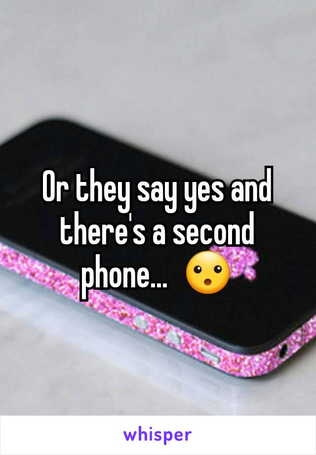 Or they say yes and there's a second phone...  😮