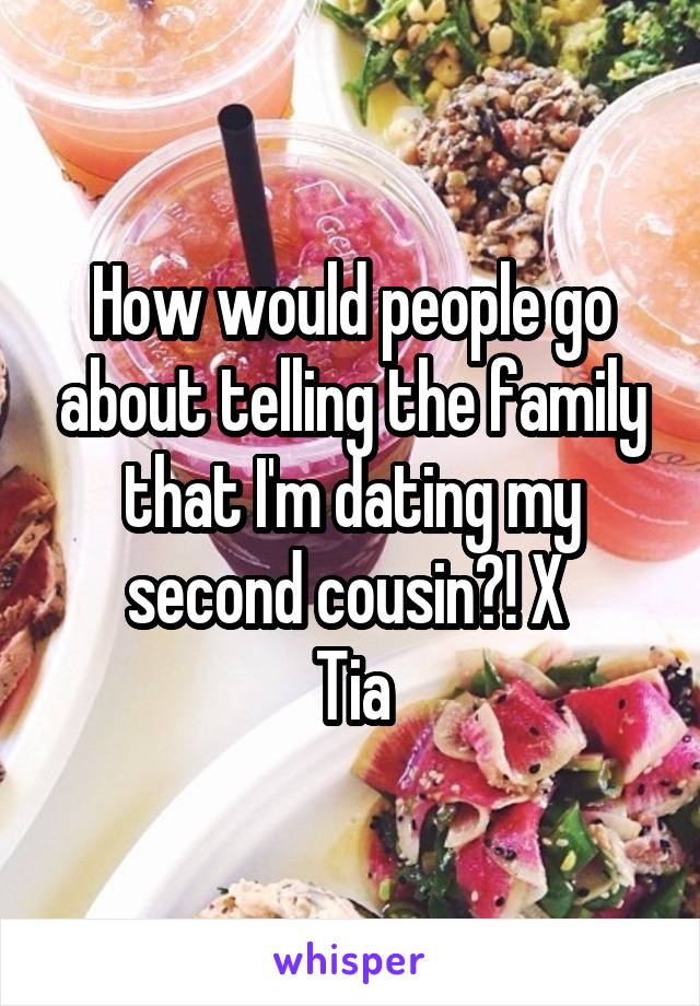 How would people go about telling the family that I'm dating my second cousin?! X 
Tia