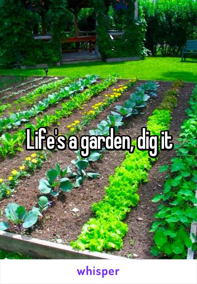 Life's a garden, dig it
