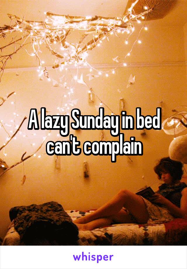 A lazy Sunday in bed can't complain