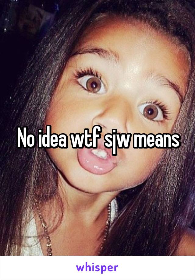 No idea wtf sjw means