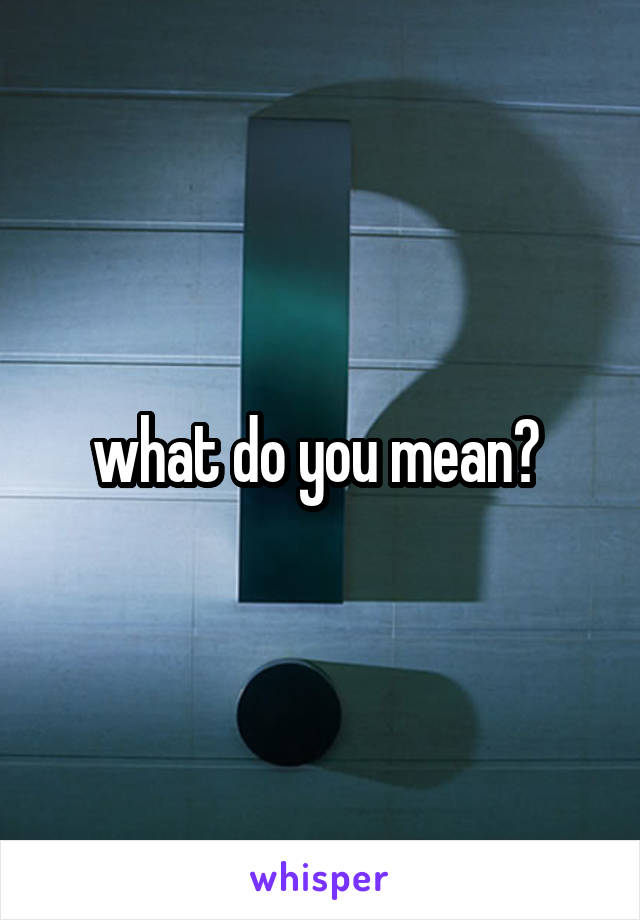 what do you mean? 