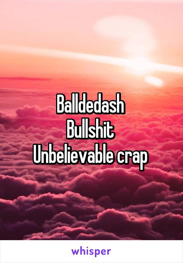 Balldedash 
Bullshit 
Unbelievable crap 