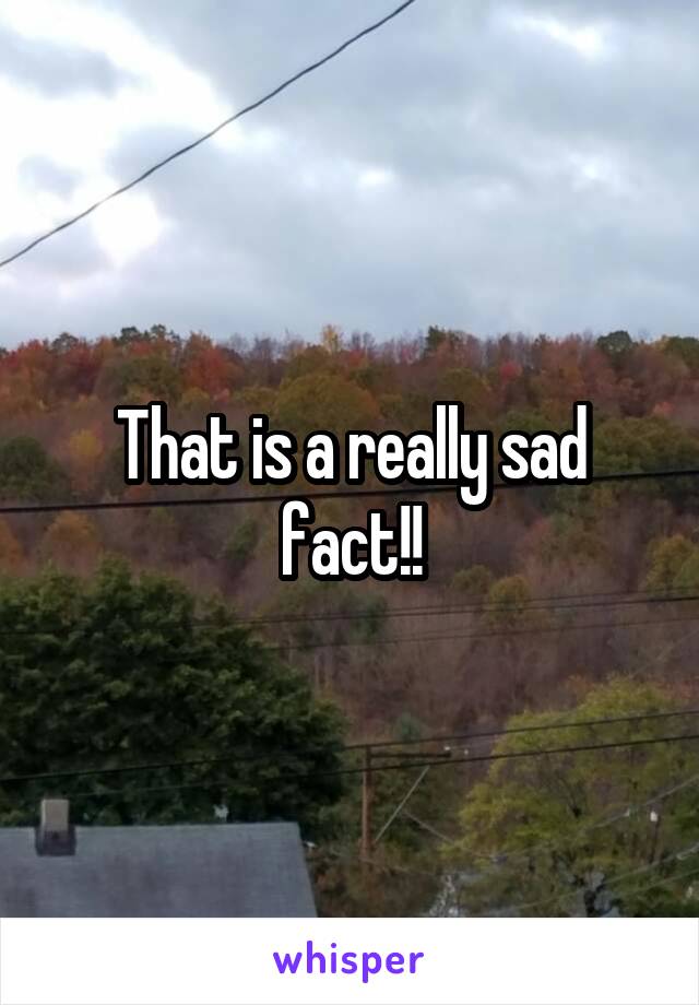 That is a really sad fact!!
