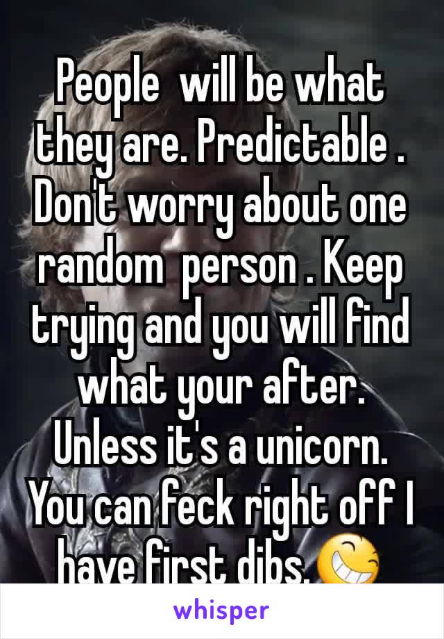 People  will be what they are. Predictable .
Don't worry about one random  person . Keep trying and you will find what your after. Unless it's a unicorn.  You can feck right off I have first dibs.😆