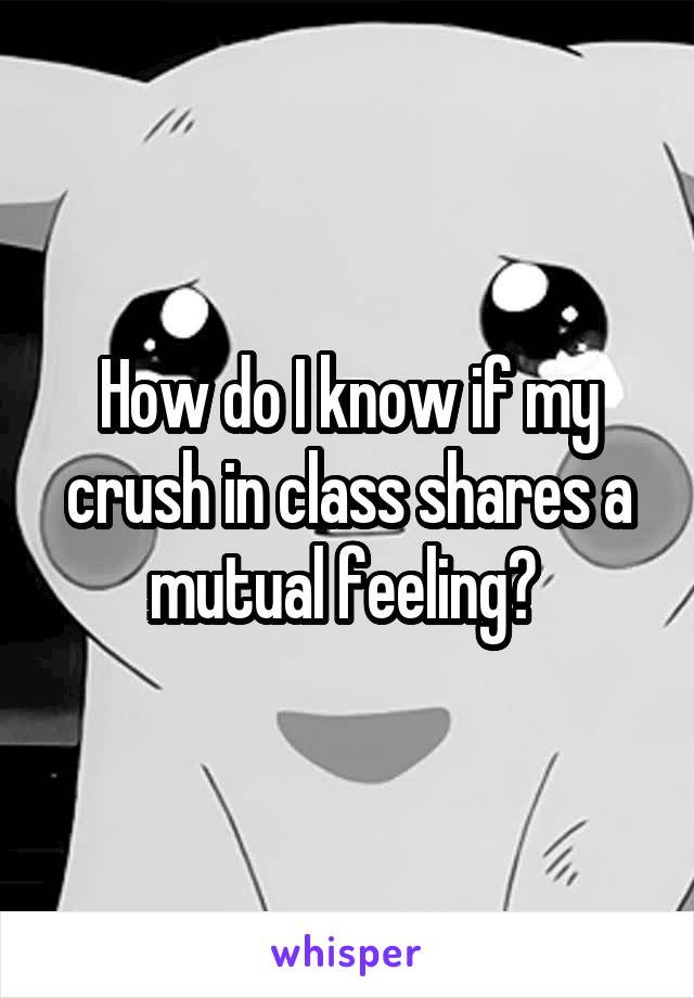 How do I know if my crush in class shares a mutual feeling? 