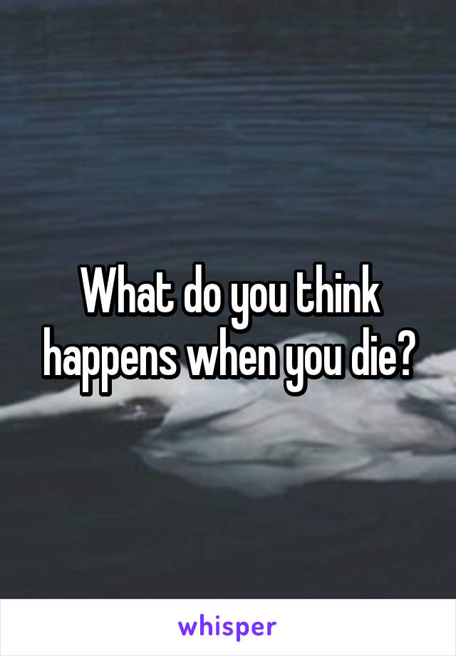 What do you think happens when you die?