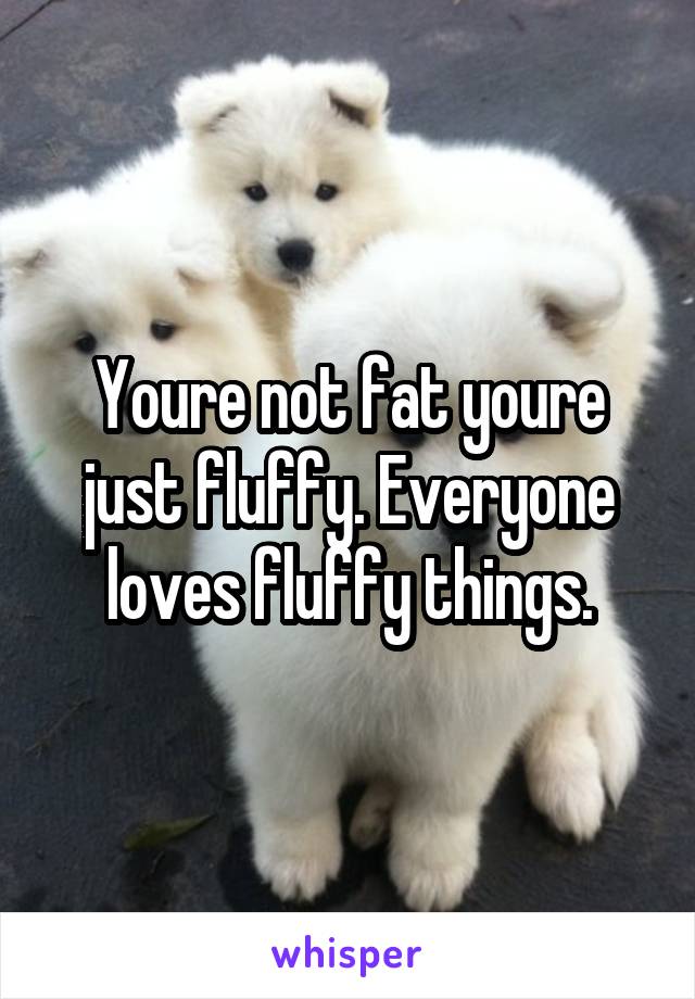 Youre not fat youre just fluffy. Everyone loves fluffy things.