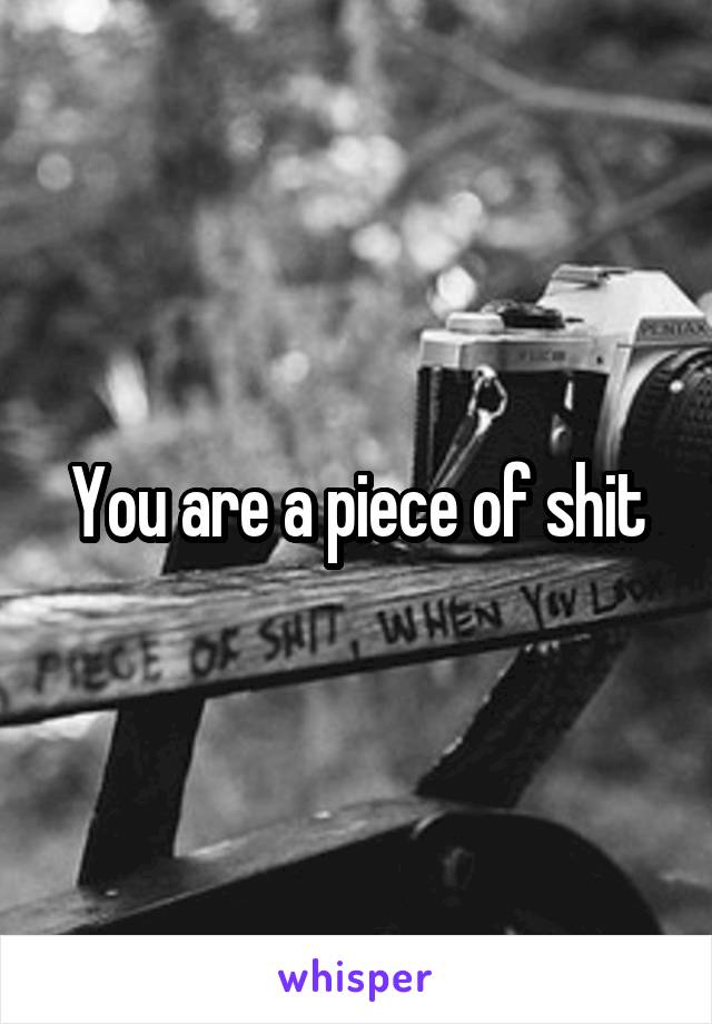 You are a piece of shit