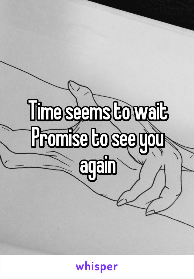Time seems to wait
Promise to see you again