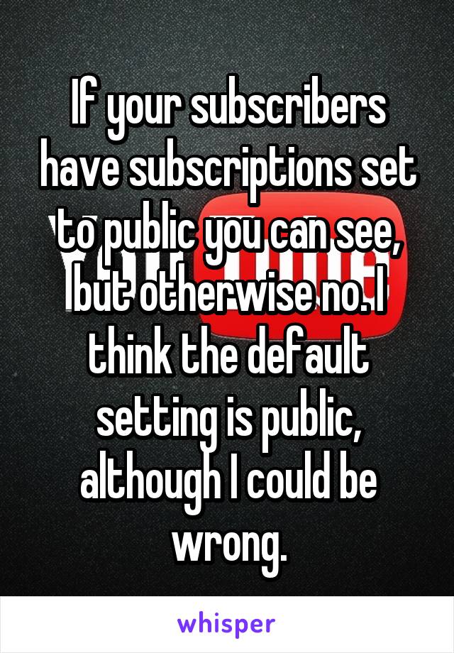 If your subscribers have subscriptions set to public you can see, but otherwise no. I think the default setting is public, although I could be wrong.