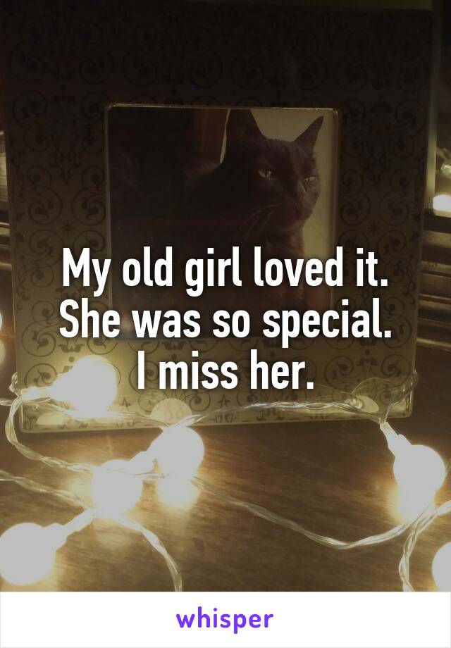 My old girl loved it.
She was so special.
I miss her.