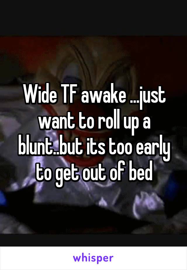 Wide TF awake ...just want to roll up a blunt..but its too early to get out of bed