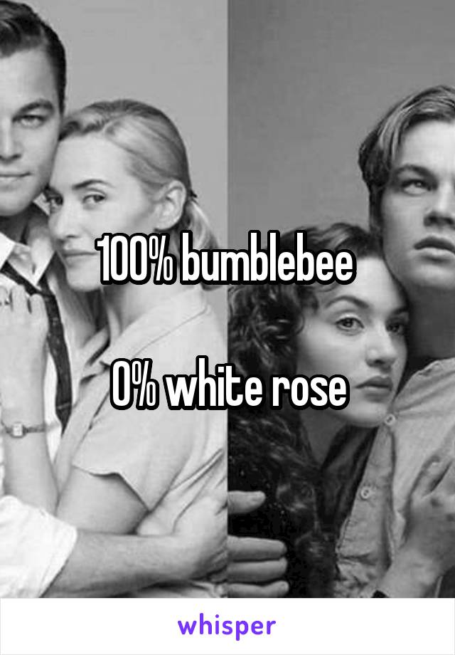 100% bumblebee 

0% white rose