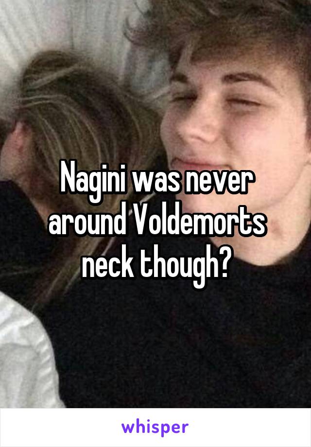 Nagini was never around Voldemorts neck though?