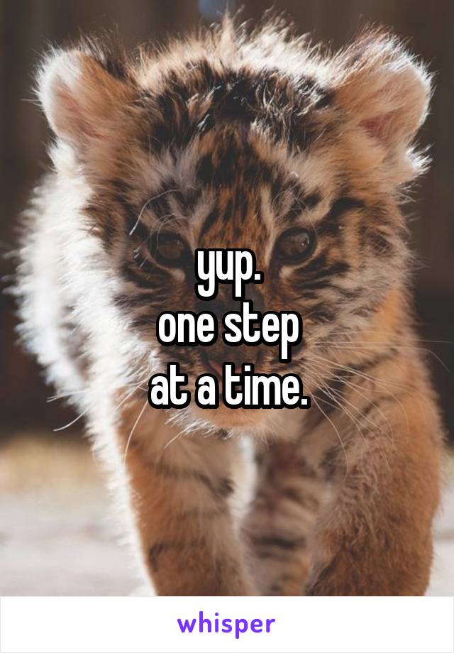 yup.
one step
at a time.