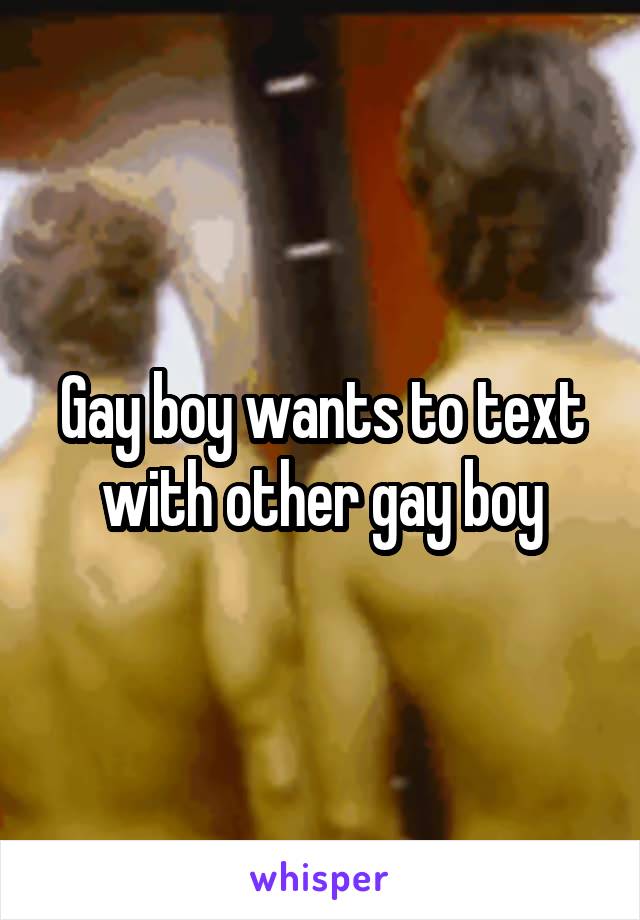 Gay boy wants to text with other gay boy