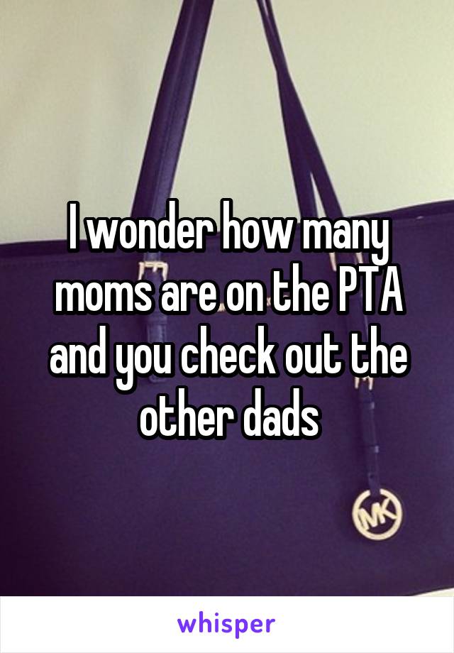 I wonder how many moms are on the PTA and you check out the other dads