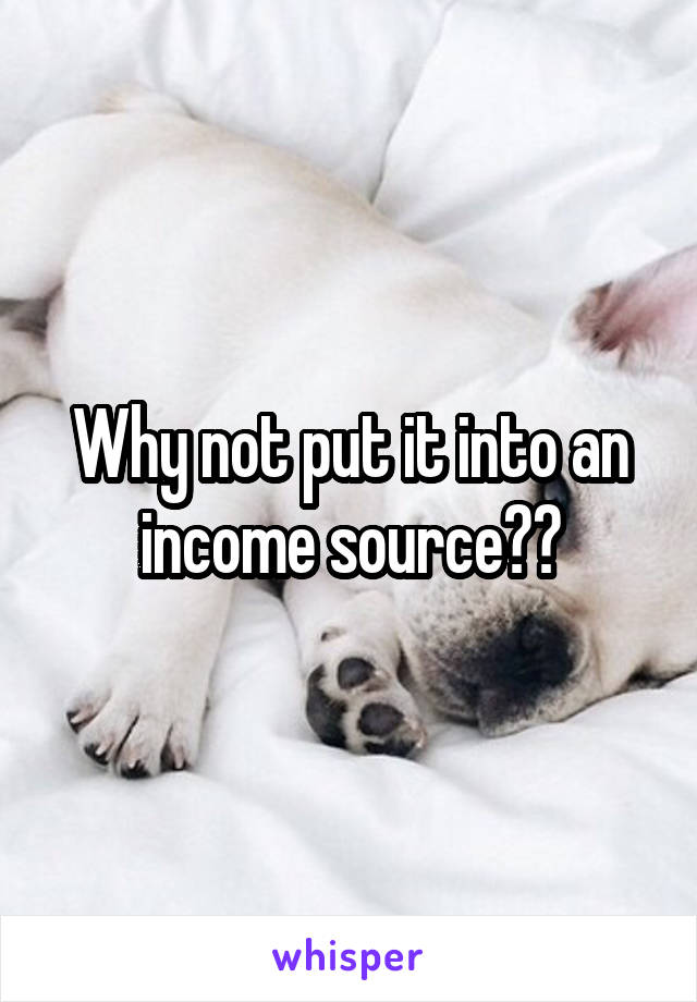 Why not put it into an income source??