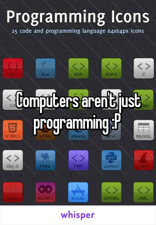 Computers aren't just programming :P 