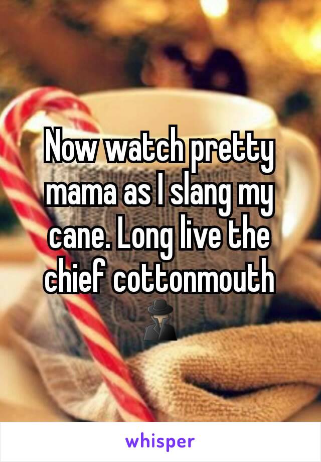Now watch pretty mama as I slang my cane. Long live the chief cottonmouth 🕵