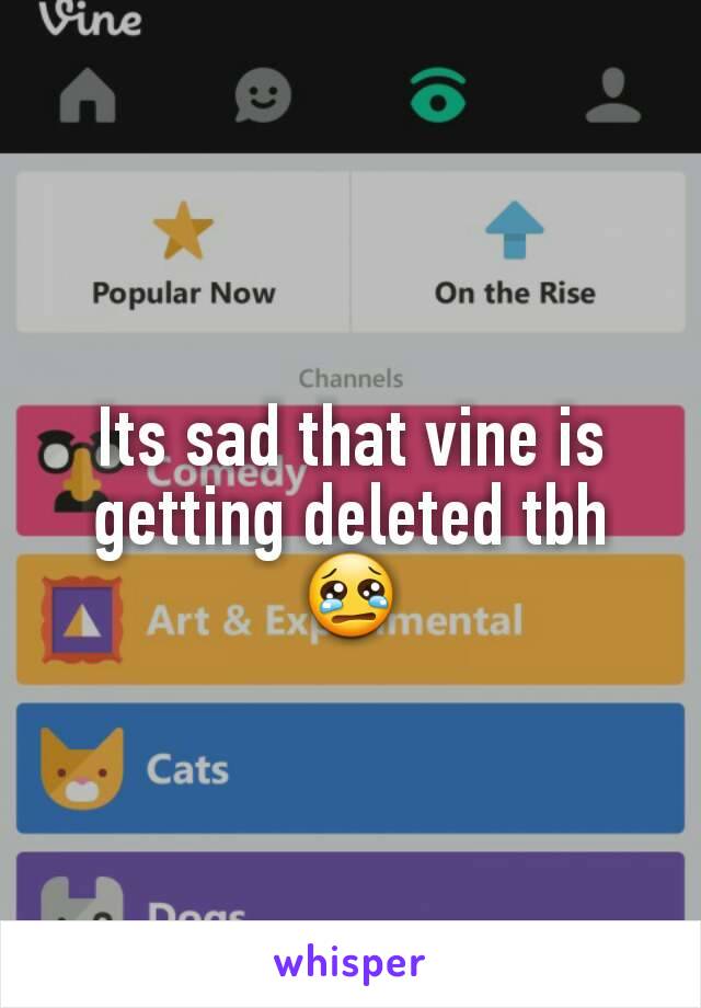 Its sad that vine is getting deleted tbh
😢