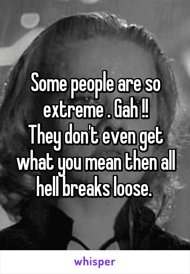 Some people are so extreme . Gah !!
They don't even get what you mean then all hell breaks loose. 