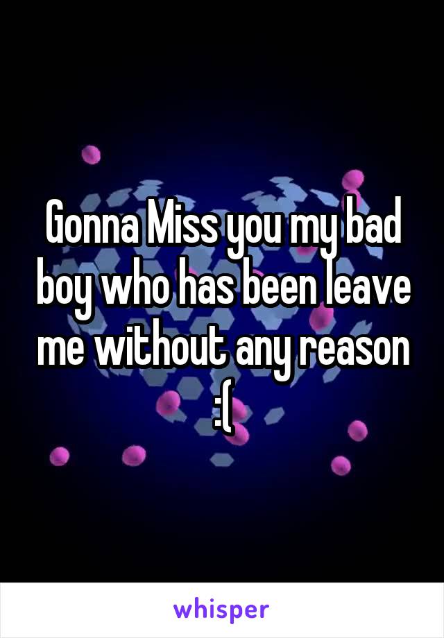Gonna Miss you my bad boy who has been leave me without any reason :(