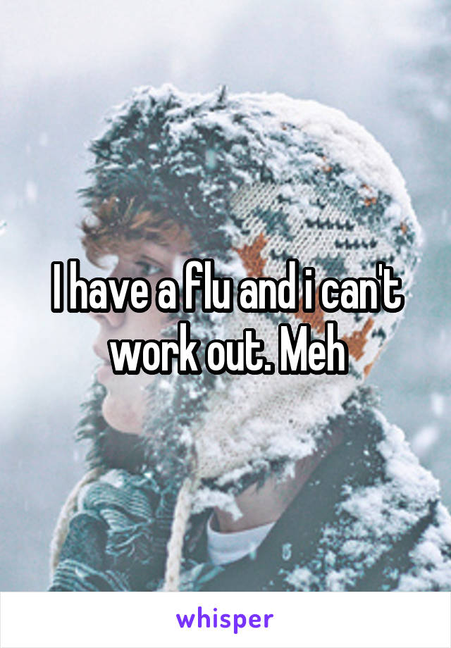 I have a flu and i can't work out. Meh