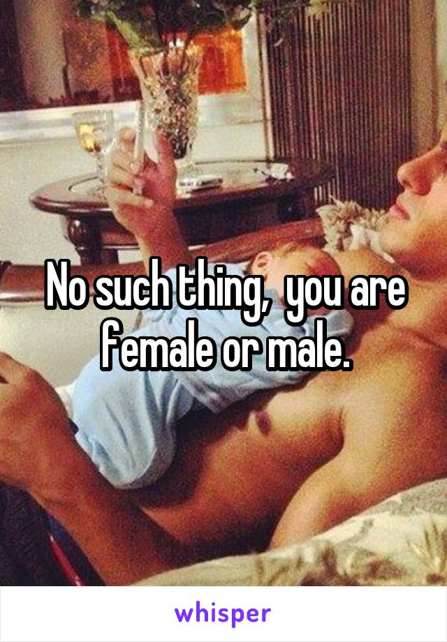 No such thing,  you are female or male.