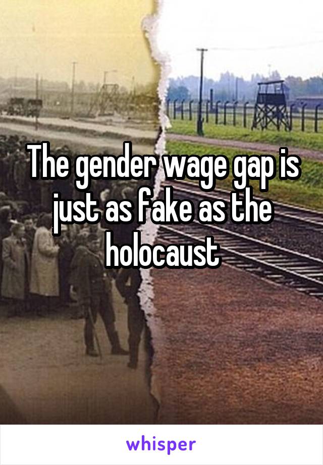 The gender wage gap is just as fake as the holocaust

