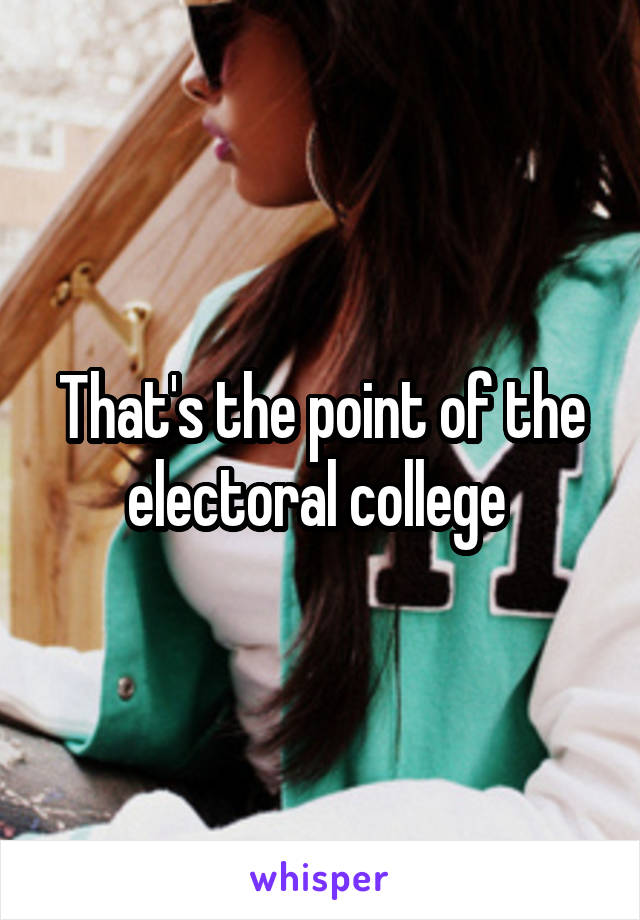 That's the point of the electoral college 
