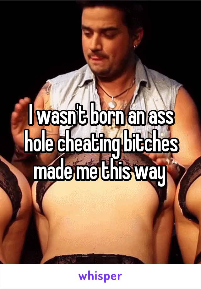 I wasn't born an ass hole cheating bitches made me this way 