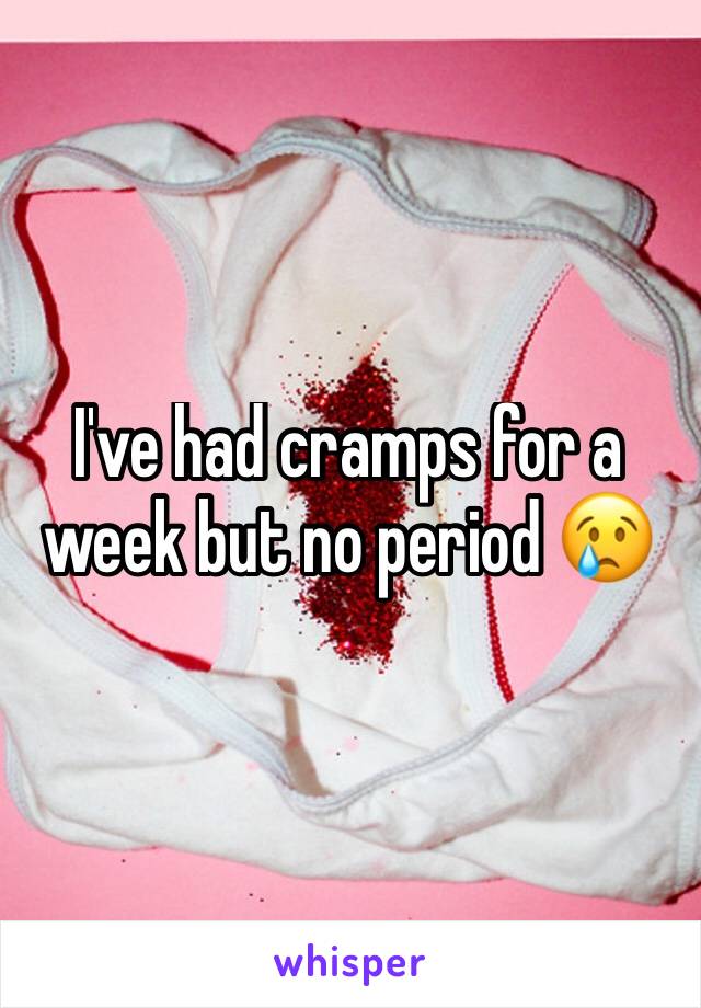I've had cramps for a week but no period 😢