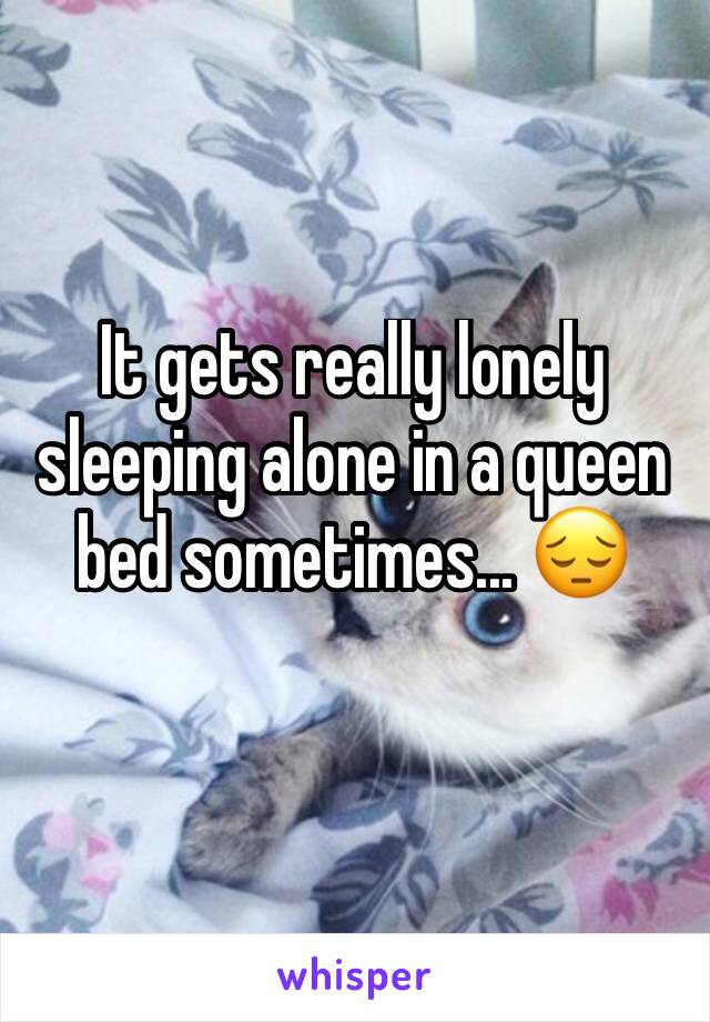 It gets really lonely sleeping alone in a queen bed sometimes... 😔