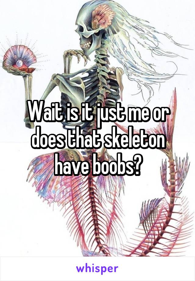 Wait is it just me or does that skeleton have boobs?