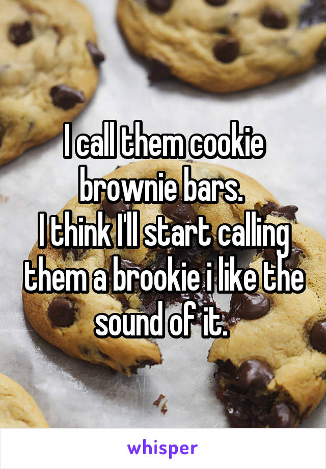 I call them cookie brownie bars. 
I think I'll start calling them a brookie i like the sound of it. 