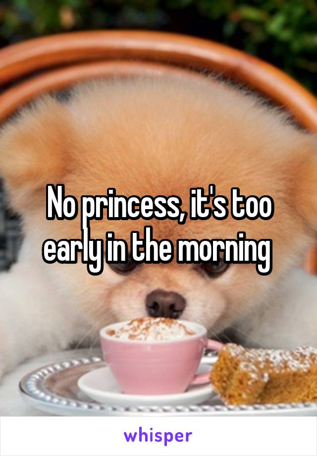 No princess, it's too early in the morning 