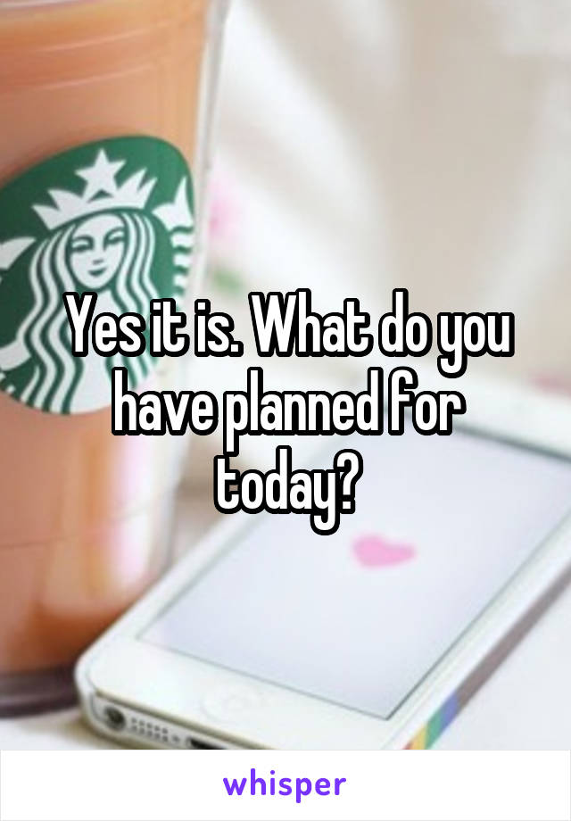 Yes it is. What do you have planned for today?