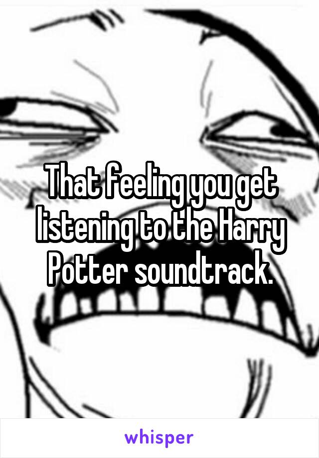 That feeling you get listening to the Harry Potter soundtrack.