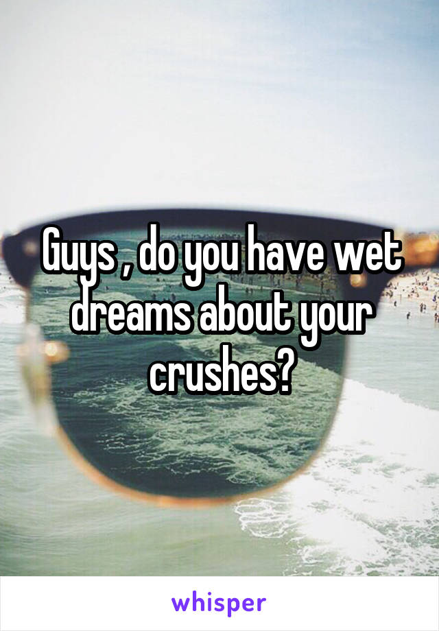 Guys , do you have wet dreams about your crushes?