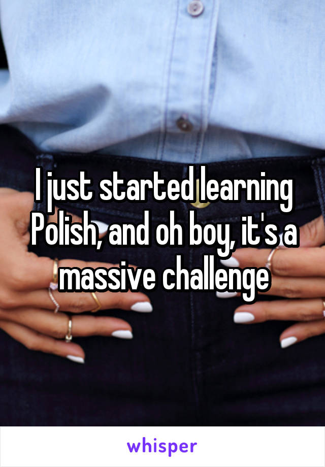 I just started learning Polish, and oh boy, it's a massive challenge